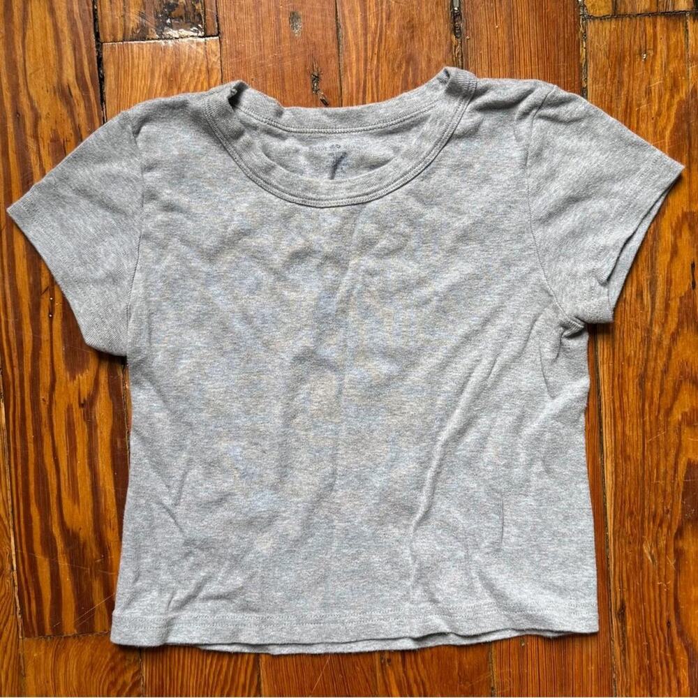 Grey baby tee brandy top